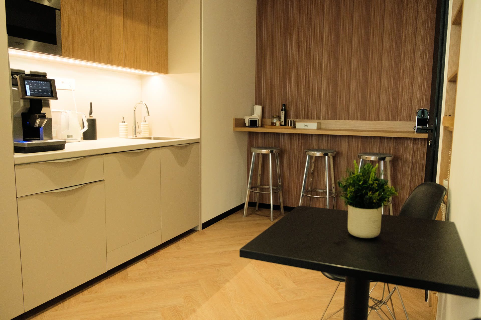 Kitchenette with a coffee machine